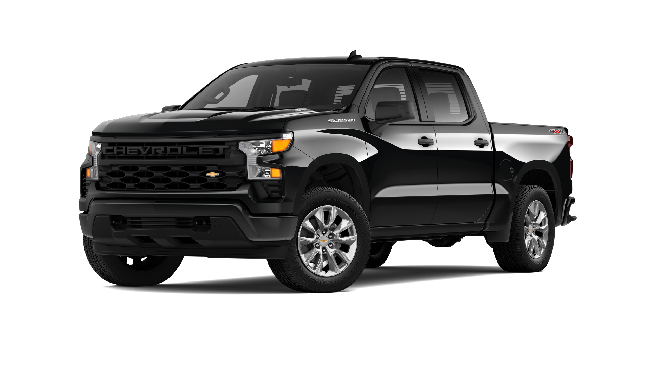 Sleek Chevrolet Silverado Custom trim parked in an urban setting